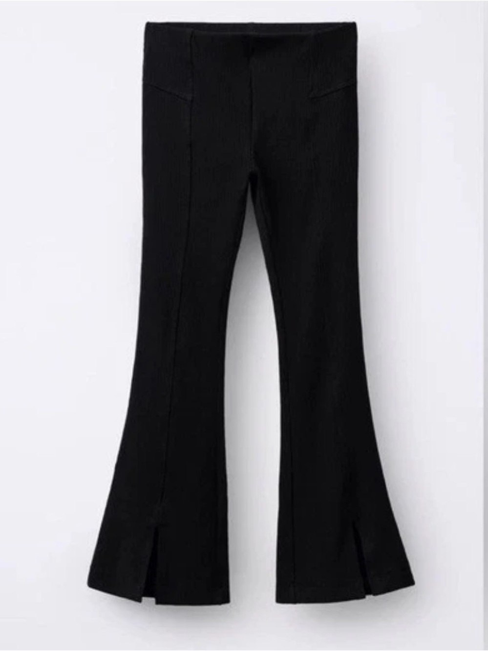 ZARA Ribbed Flare Leg Slit Pants